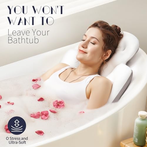 Full Body Bath Pillow with 5D Air Mesh & 160 Suction Cups