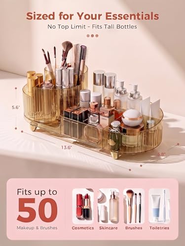 Booklov Rotating Makeup Organizer - 360° Clear Acrylic