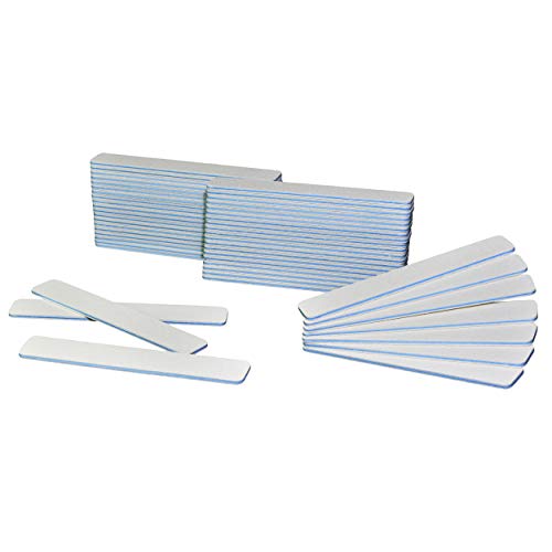 AMT 50 PCS Jumbo White Nail Files, White Nail File, Nail Files for Acrylic Nails, Emery Boards for Nails, 60/60 Grit Nail File (50 PCS Nail Files) (Grit 60/60 (Jumbo, Blue))