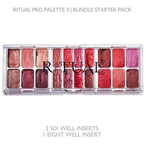 Empty Makeup Palette | 20 Wells | Modular Interchangeable Depotting System | Ritual Pro Palette 3 | Sample Bundle, Lipstick, Creams, Alcohol based makeup and paint, watercolor, Gouache, Acrylic paint