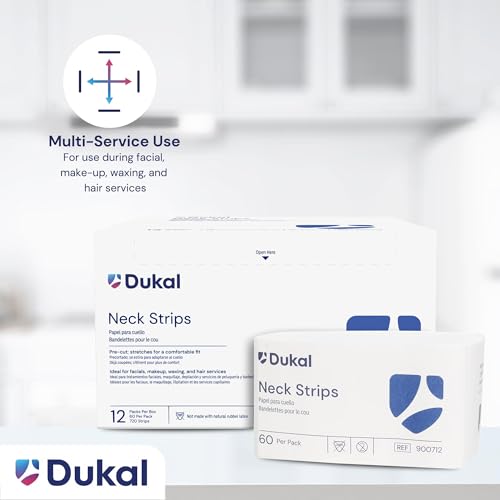 Dukal Barber Neck Strips ? Ultimate Comfort, White, Disposable, 60 Count ? Stretchable, Hygienic, Professional Neck Paper for Salons & Barbers, Single Pack