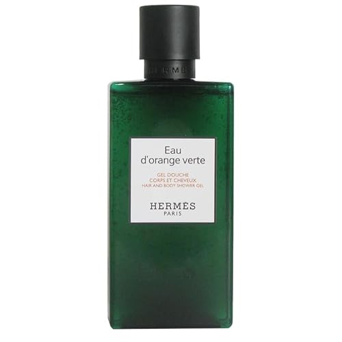 Hermes Eau d'Orange Verte Hair and Body Shower Gel 200ml 6.5 Fluid Ounce Plastic Bottle with Flip Cap NO BOX