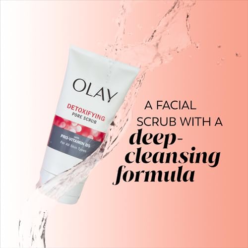 Olay Detoxifying Pore Scrub Exfoliating Face Wash, 4.5 oz