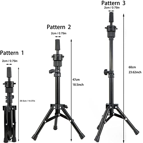 Wig Stand Tripod with Canvas Mannequin Head & Accessories