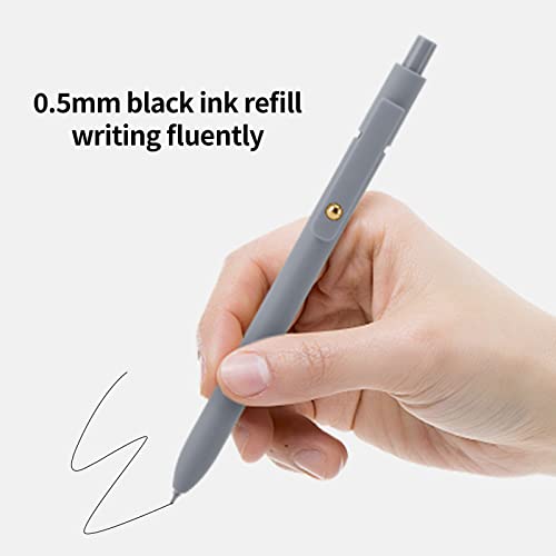Morandi 6 Pack Retractable Gel Pens 0.5mm Quick-Dry Black Ink - Ddaowanx