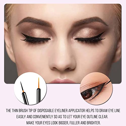 KINGMAS 100 Pack Disposable Eyeliner Brushes - Ultra-Fine Tips