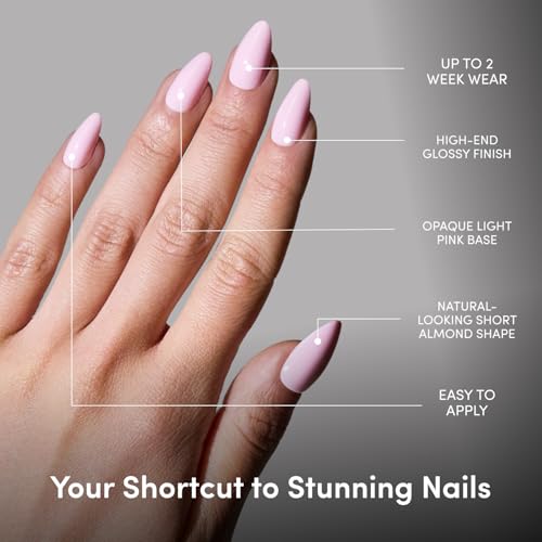 Glamnetic Short Almond Press On Nails - Pink Poise 30pc
