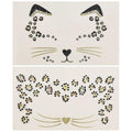 Halloween Cat Face Tattoos with Gems - 2 Pack