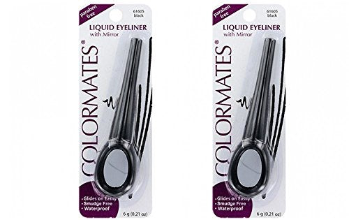 Colormates Liquid Eyeliner Black - Pack of 2 with Mirror