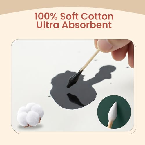 Double Pointed Cotton Swabs - 600 Count Eco-Friendly Bamboo Sticks