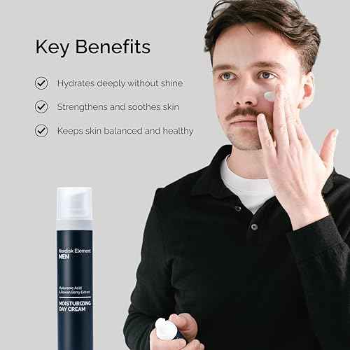 Nordisk Element Men¡¯s Moisturizing Day Cream with Hyaluronic Acid & Rowan Berry Extract Deep Hydration Lightweight Vegan Non Greasy Face Moisturizer Paraben Free Sulfate Free Clean Ingredients 1.7oz