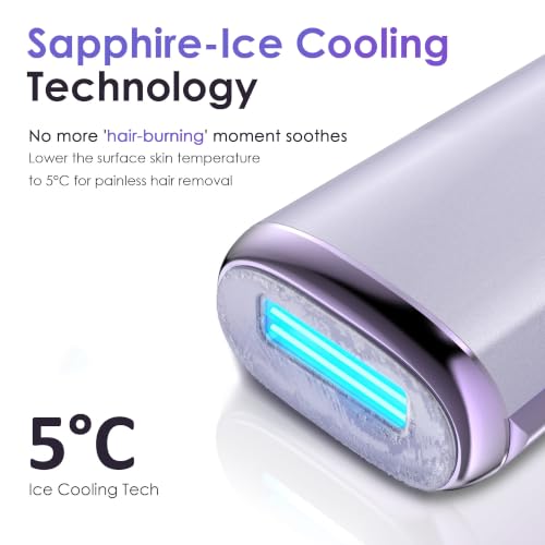 Neubutyan IPL Laser Hair Removal Device 25J Sapphire Ice Cooling Lilac Purple