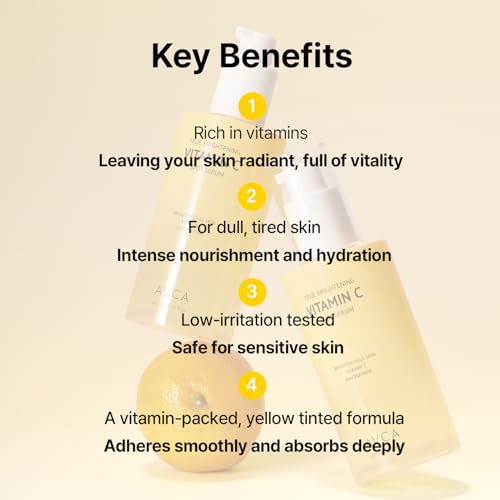 AVCA Vitamin C Brightening Serum 100ml(3.38 fl. oz) ? Niacinamide Dark Spot & Even Tone, Antioxidant Face Serum for Dull Skin, K-Beauty, Fragrance-Free