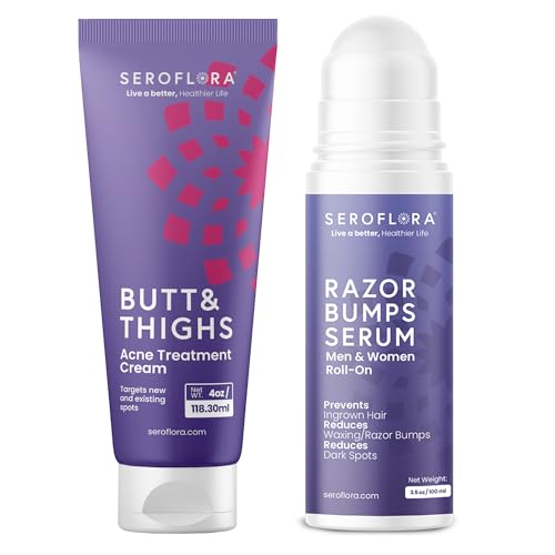Butt Acne Cream & Razor Bump Serum ? Helps Reduce the Look of Ingrown Hairs, Bumps & Redness ? Post-Shave & Waxing Skin Comfort - Bundle