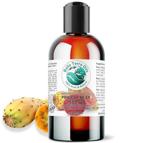 Bella Terra Oils - Prickly Pear Seed Oil 8 oz - Dive into the Richness of Cactus Oil, Bursting with Antioxidants & Minerals, Elevate Your Skin¡¯s Vitality