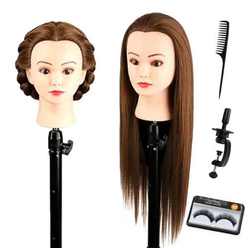 80% Human Hair Mannequin Head for Styling & Braiding Practice
