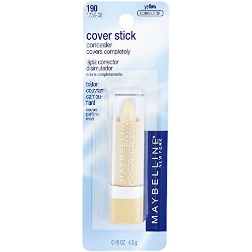 Maybelline New York Cover Stick Corrector Concealer,Yellow Corrects Dark Circles,0.16 oz.,(Pack of 2)