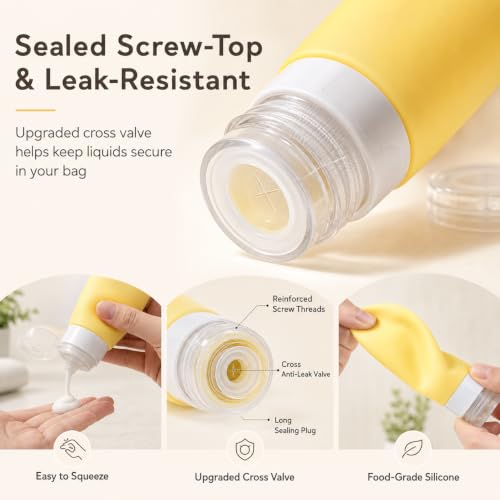 TSA Approved Travel Bottles Set - 18pc Leak Proof Silicone Containers