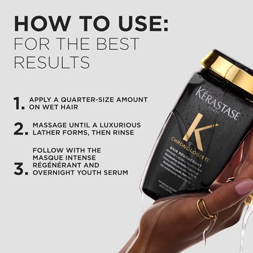 K?RASTASE Chronologiste Bain R?g?n?rant Shampoo - Revitalizing Shampoo For Weakened Hair, Anti-Aging, Hydrating & Smoothing, Infused with Hyaluronic Acid & Abyssine, For All Hair Types