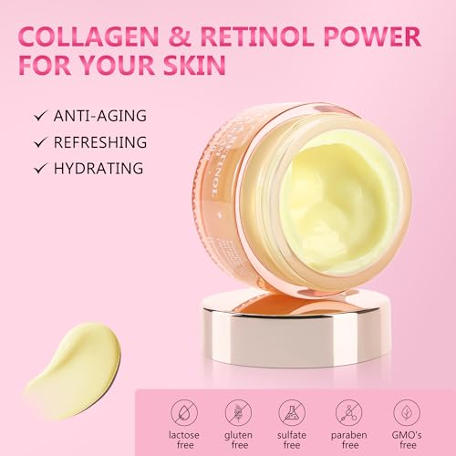 Wrinkle Patches for Face Overnight ? Anti Wrinkle Facial Patches with Retinol Collagen Cream & Face Massager Kit for Forehead, Frown, Smile Lines & Crow¡¯s Feet