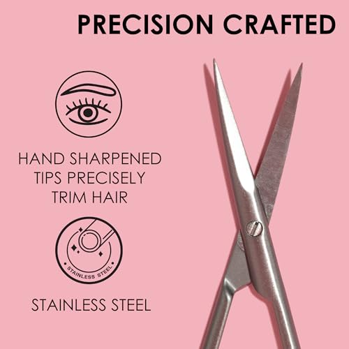 JAPONESQUE Curved Beauty Scissors for Eyebrow & Facial Hair Trimming
