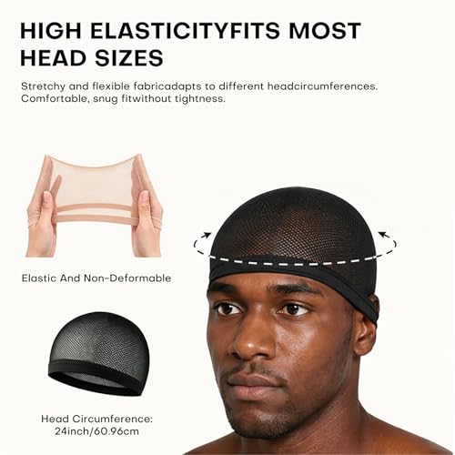 Stretchy Nylon Skull Cap for 360 Waves - 5/10 Pack