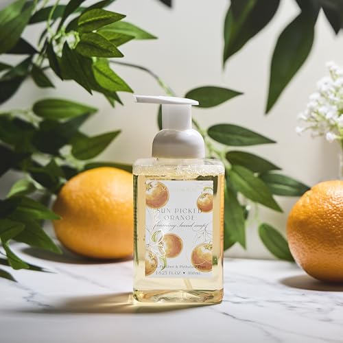 Set of 4 480ml Rectangle Foaming Soaps - Lemon Leaf, Sun Picked Orange, Eucalyptus Mint, and Fresh Basil