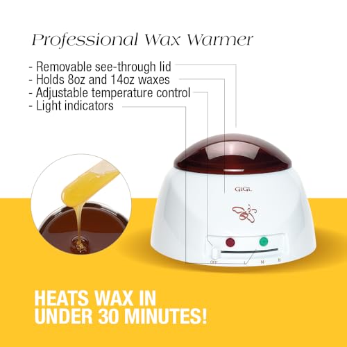 GiGi Wax Warmer Hair Removal Kit ? Professional Waxing Kit Women with Hard Wax, Pre & Post Applicators for Face, Body, Arms, and Legs, At-Home & Salon Use