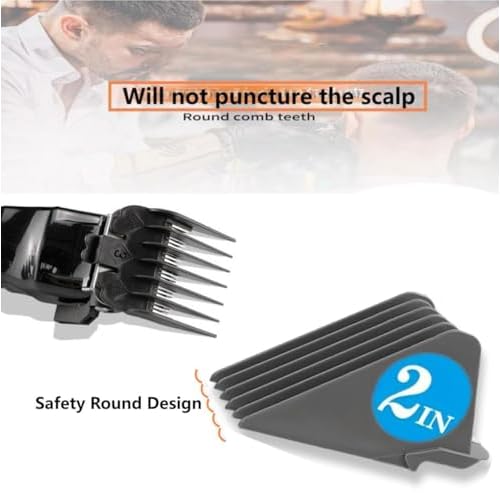 Professional Hair Clipper Combs Guides Set - 1.25'' to 2'' Size Range, Replacement Guards£¬COMPATIBLE WITH WAHL Most Clippers/TrimmersMost Clippers/Trimmers,Grey(4 Pieces)