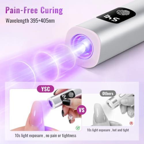 YSC Handheld UV Nail Lamp - Cordless Flash Cure LED Light