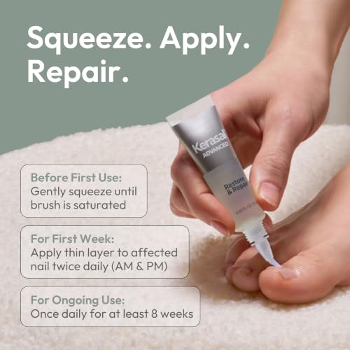 Kerasal Restore & Repair Nail Care Brush - Damaged Nail Treatment, 0.43 oz