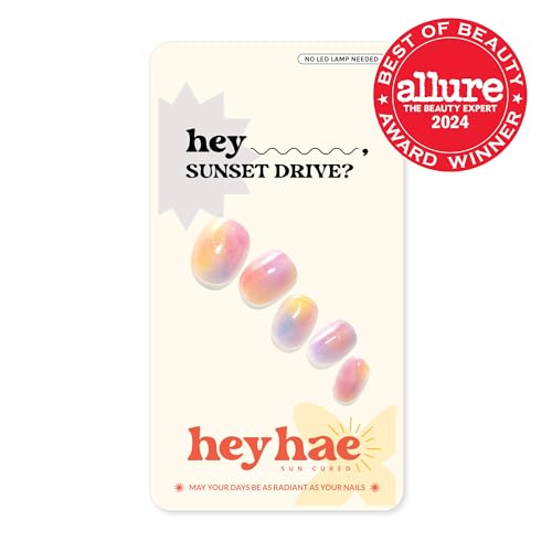 Heyhae Semi Cured Gel Nail Strips - Pink Marble Sunset Drive (28 Pack)