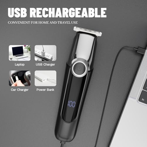 Mens Hair Clippers, Cordless Beard Trimmer Set Waterproof Versatile Nose Hair Trimmer for Men Temple, Groin, Nose, Ear Hairs, Hair, Beard, Body Professional Manscaper Rechargeable Shaver Man Gift