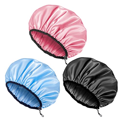 Auban Adjustable Shower Cap, Double-Layer Waterproof, Extra Large