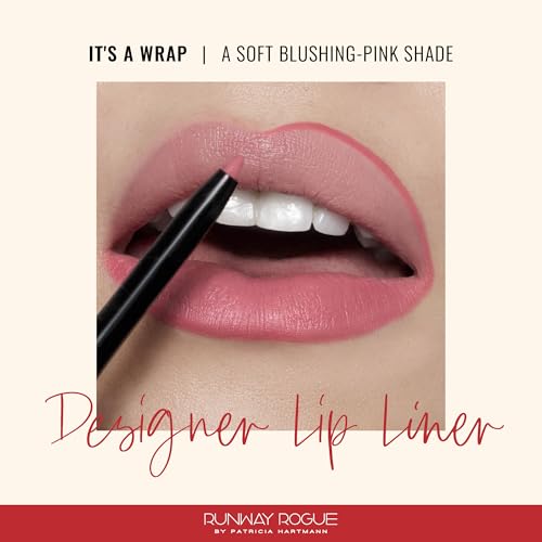 Runway Rogue Pearl Glam Liquid Lipstick + Liner Kit, Long-Wear Gold and Rose Shimmer Liquid Lipstick, 'Go See', Designer Liner Matte Blush Pink Lip Liner, 'It's a Wrap'