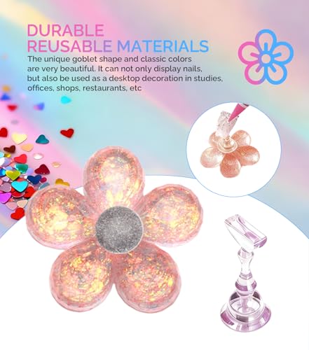 Magnetic Nail Practice Stand Set for Painting Nails - Flower Base & Putty Clay