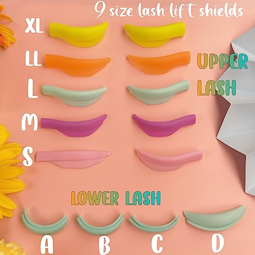 Eyelash Lift Shields Kit 9-Size Silicone Pads Glueless Lami