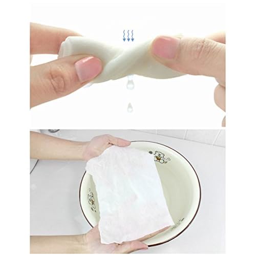 XICHEN 100 pcs Disposable Towel for Washing Face Cotton Pads Cosmetic Cotton 50pcs/ Box of Add 50 Replacement Refill Can be Wet and Dry