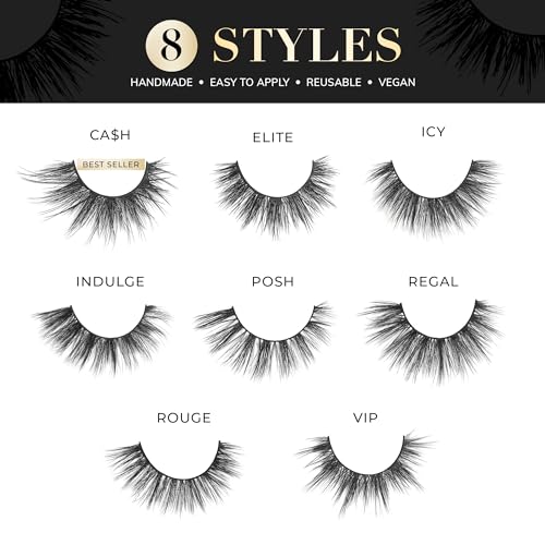 Lilly Lashes Luxury Synthetic False Eyelashes, Full Length Lash Extension 13mm, Natural Look - Natural Volume & Round Shape, Reusable Fake Lashes 15x, Lash Glue not Included (VIP)