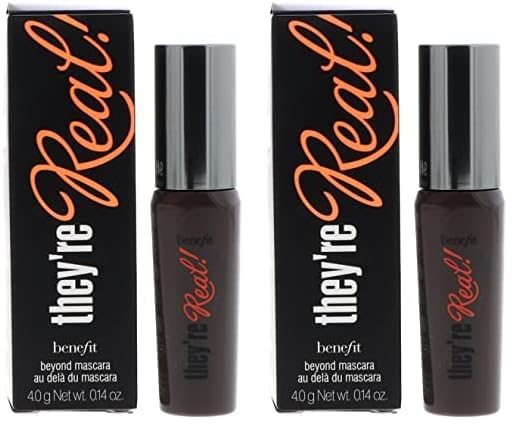 Benefit Cosmetics They're Real! Lengthening Mascara Travel Size Black Mini 0.14 Ounce (Pack of 2)