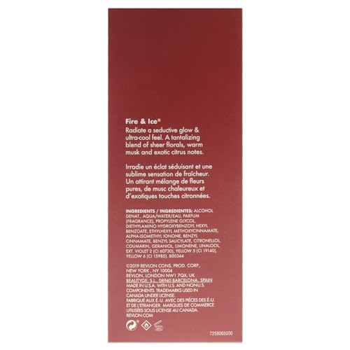 Revlon Fire & Ice Eau de Toilette Spray, 1.7 Fl Oz