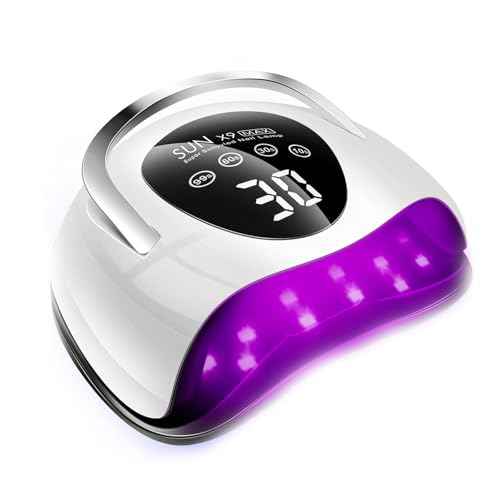 220W LED UV Light Dryer for Nails Gel Polish with 57 Lamp Beads 4 Timer Setting & LCD Touch Display Screen, Auto Sensor, Professional Nail Light