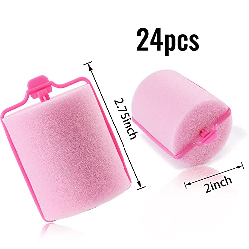 Jumbo Foam Hair Rollers 24 Pack Heatless Curling Set