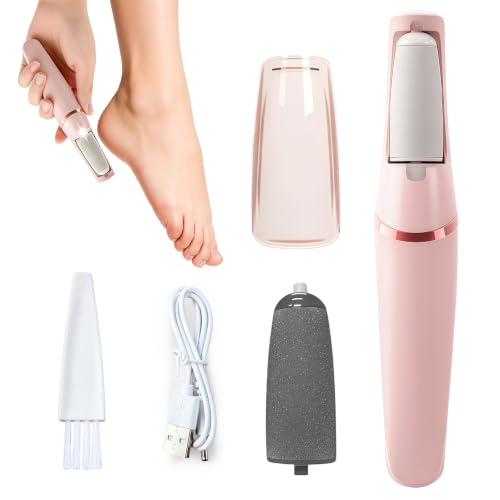 MUSICRAB Electric Callus Remover - Rechargeable Foot File with 2 Speeds & 2 Grinding Heads