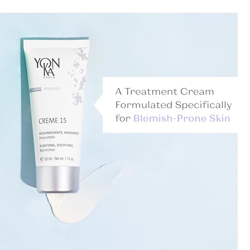 Yon-Ka Specifics Creme 15 (50ml) Acne Treatment Cream to Purify and Balance Blemish Prone Skin, Soothe Irritation with Chamomile, Paraben-Free