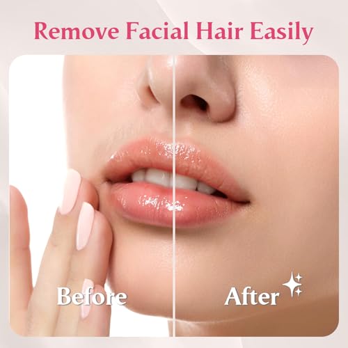 Facial Hair Remover for Women | Dual-Head Face Shaver Electric Hair Removal Device for Face,Lip, Chin | 2 Replacement Heads, Pink-1