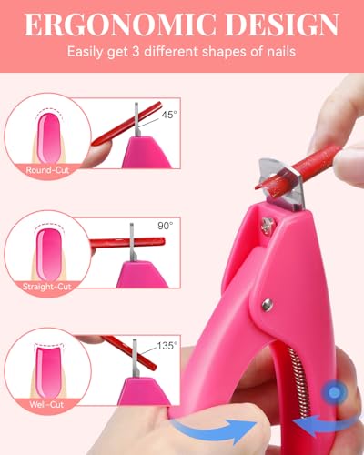 MORGLES 504 Half Cover Nail Tips 12 Sizes with Glue & Tools
