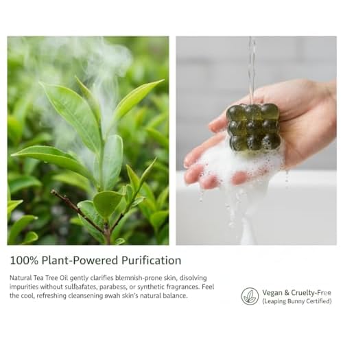 Tea Tree Bar Soap - Refresh & Balance Your Skin Naturally! Vegan Blemish-Prone Skin Soap with Vit E & Botanicals, Gentle Cleansing, 19.5 Oz (3 Bars), Cruelty-Free