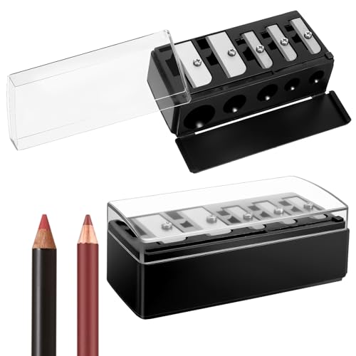5-Hole Cosmetic Pencil Sharpener (2 Pack) for Eyeliner & Lip Liner Pencils