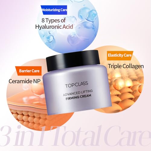 CHARMZONE Topclass Advanced Lifting Firming Cream ? Triple Collagen, 8D Hyaluronic Acid & Ceramide NP for Moisture, Firmness & Barrier Care, Anti-Aging Face Cream, 100ml / 3.38 fl oz